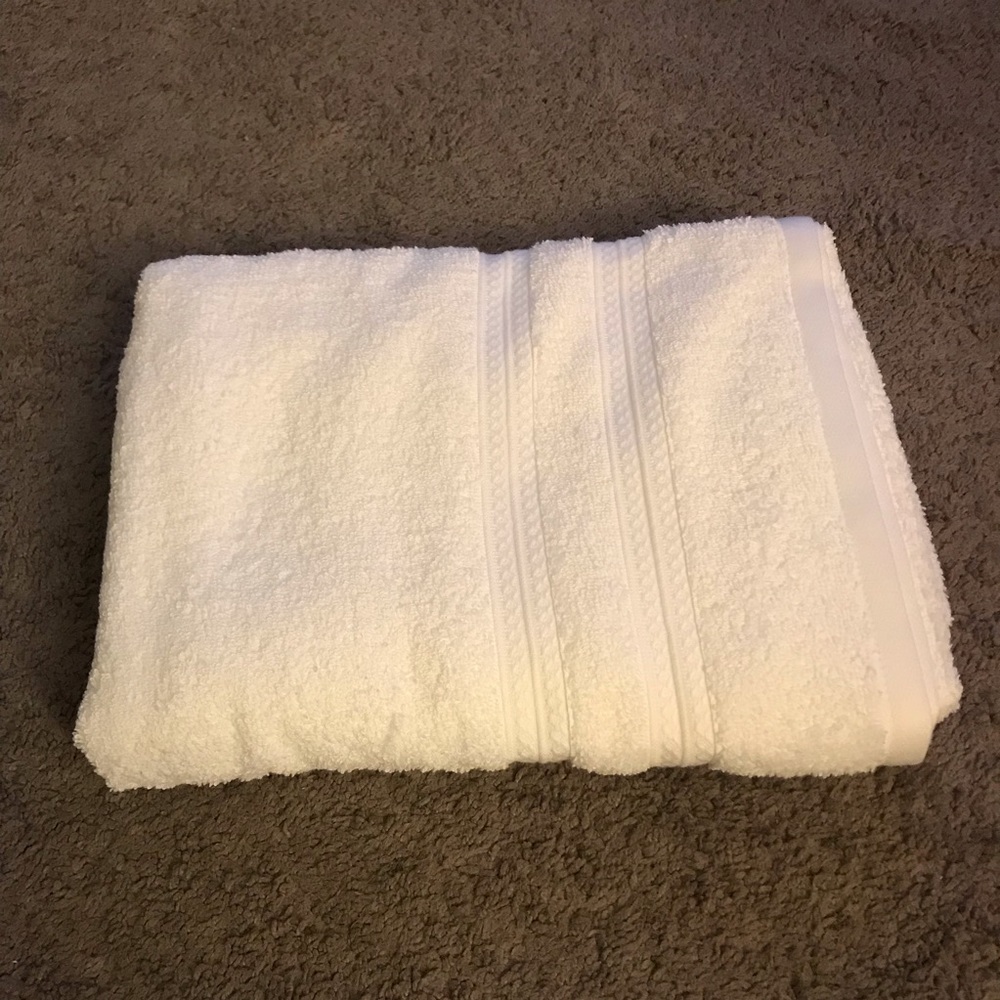 6pcs Solid bath towels white